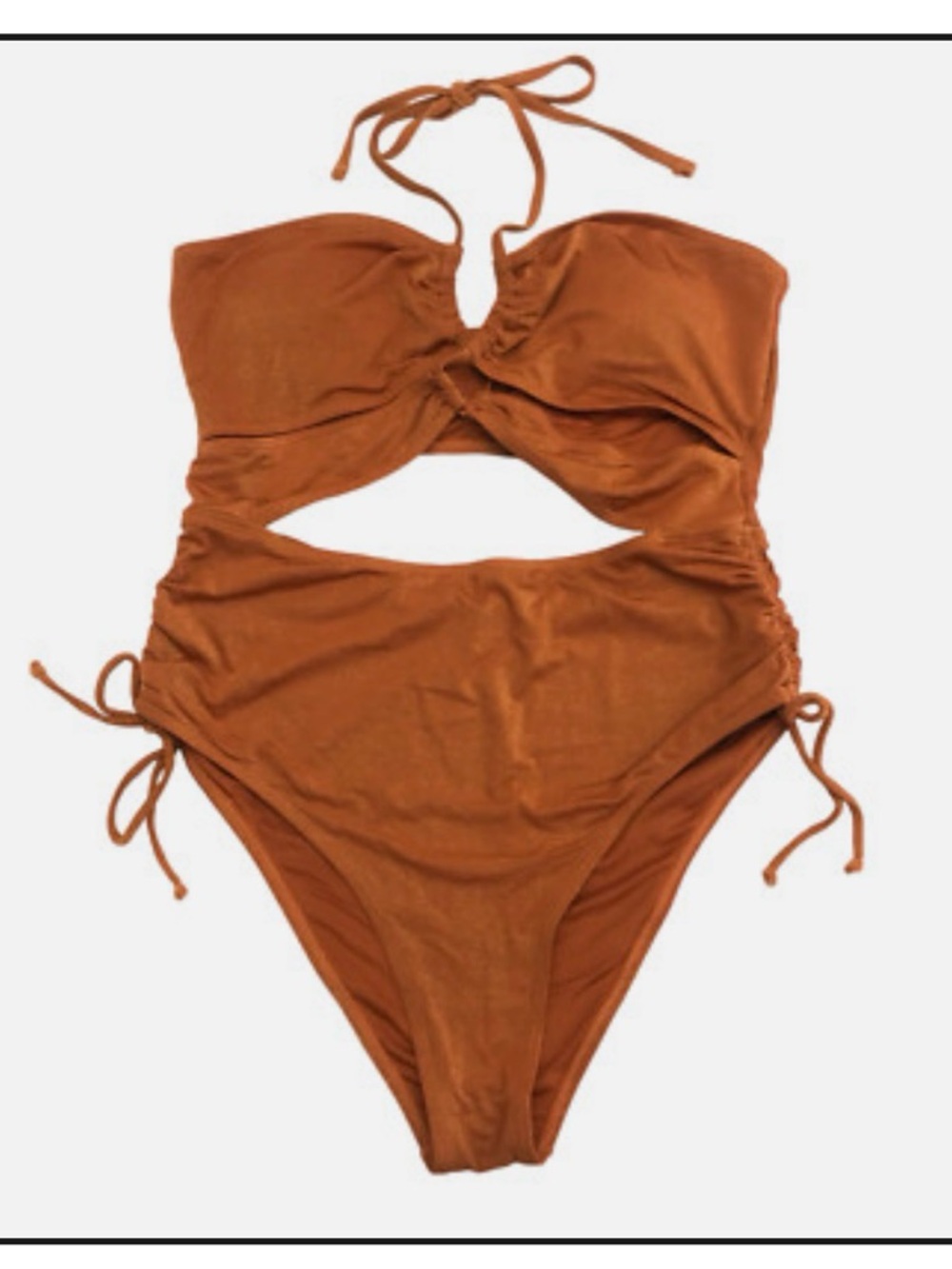 Seaselfie One Piece Halter Cut Out Swimsuit